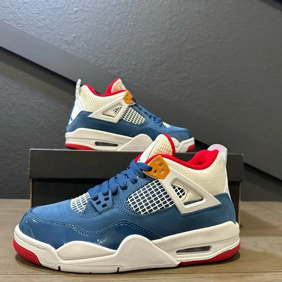 Jordan 4 Retro Messy Room - Blue White Red, Brand New DS WITH OG BOX - Picture 2 of 11
